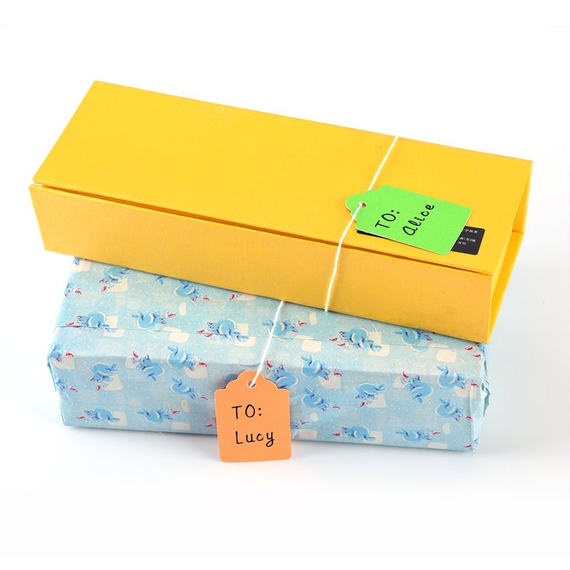 Brothersbox Color Tags with String, 1000pcs Matte Surface Price Tags Label for Yard Garage Sales Gift Handmade Stuff Jewelry Clothing, Red Yellow Green Orange 3.6 x 2.8cm (1.75 x 1.093 inch) - Image 4